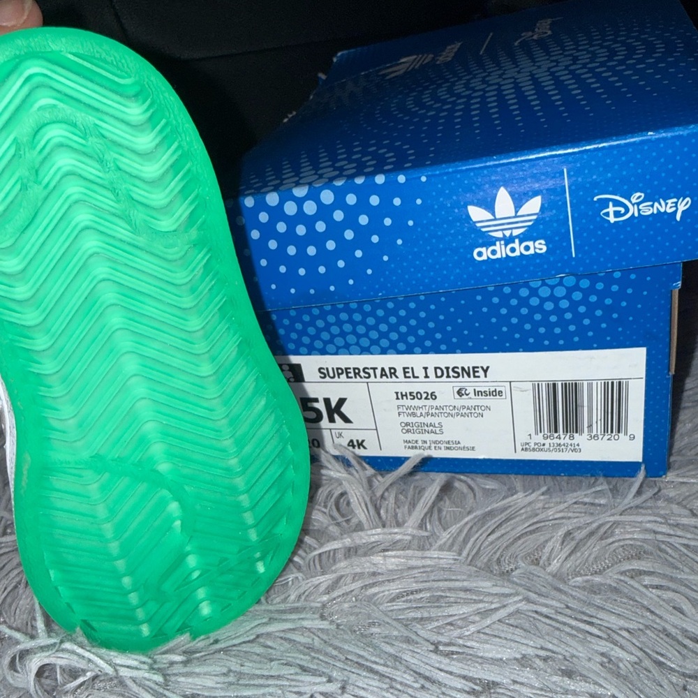 Adidas Kids Sneakers with Vibrant Green Sole
